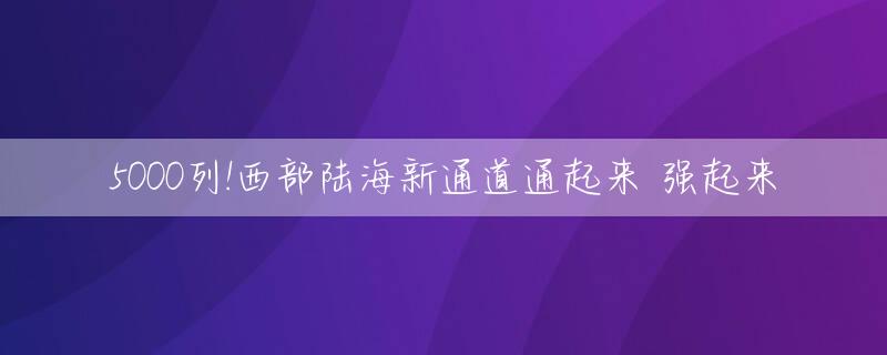 5000列!西部陆海新通道通起来 强起来